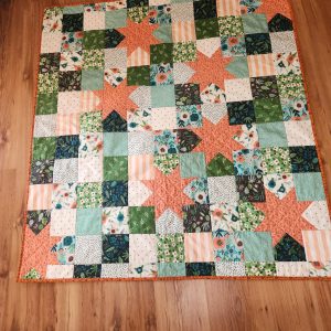 Apricot Stars on Squares-Medium